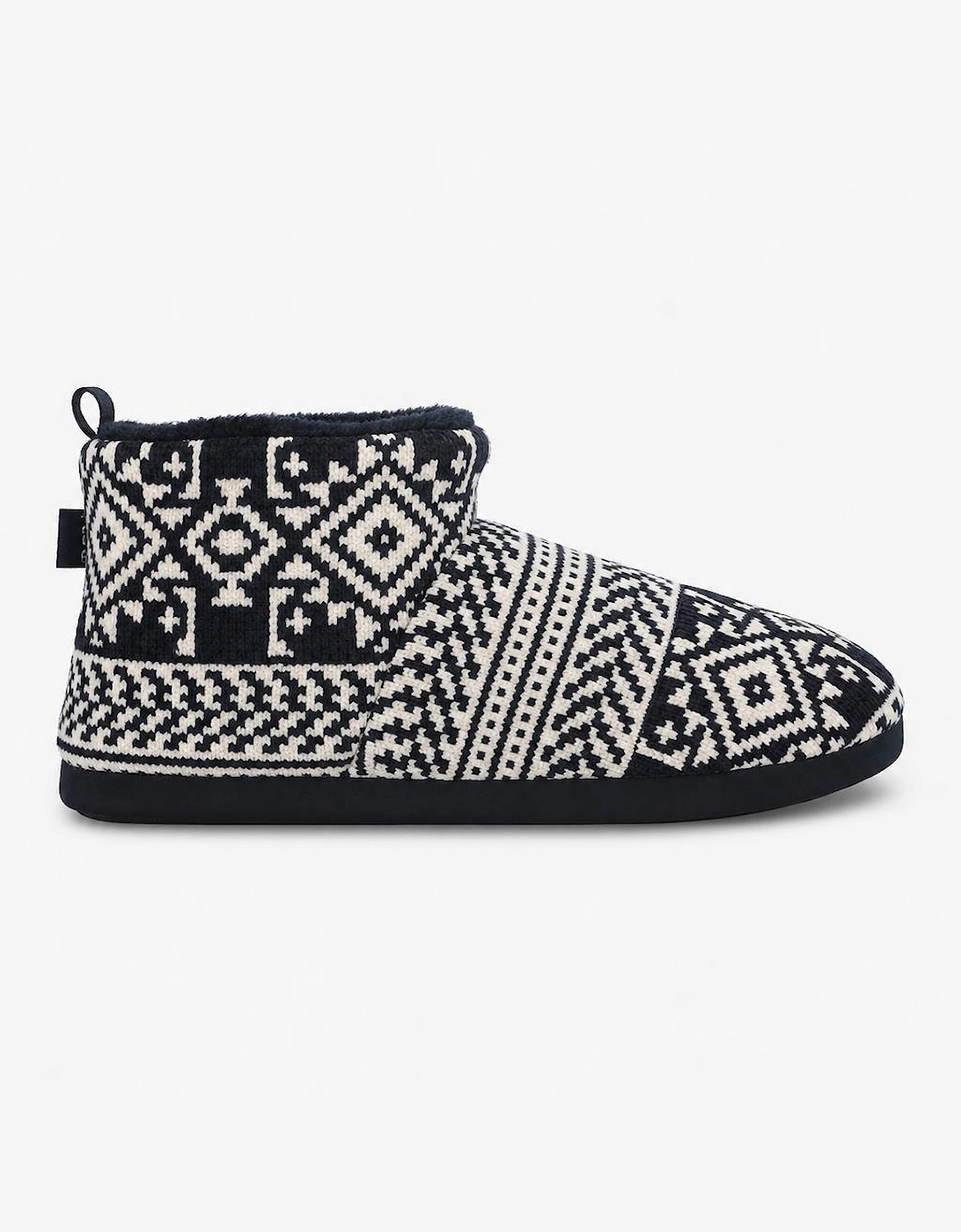 Totes Toasties FAIRISLE BOOT SLIPPER Mens Slipper Boots Navy Fairisle