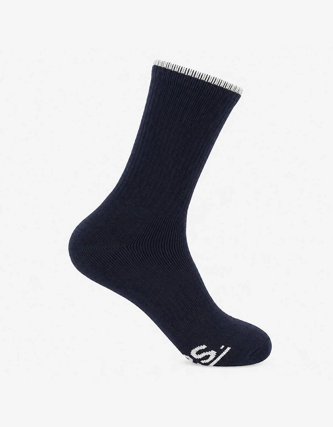 Totes Toasties TERRY SOCK WITH ARCH SUPPORT (TWIN PACK) Mens Crew Socks Grey / Navy Mix