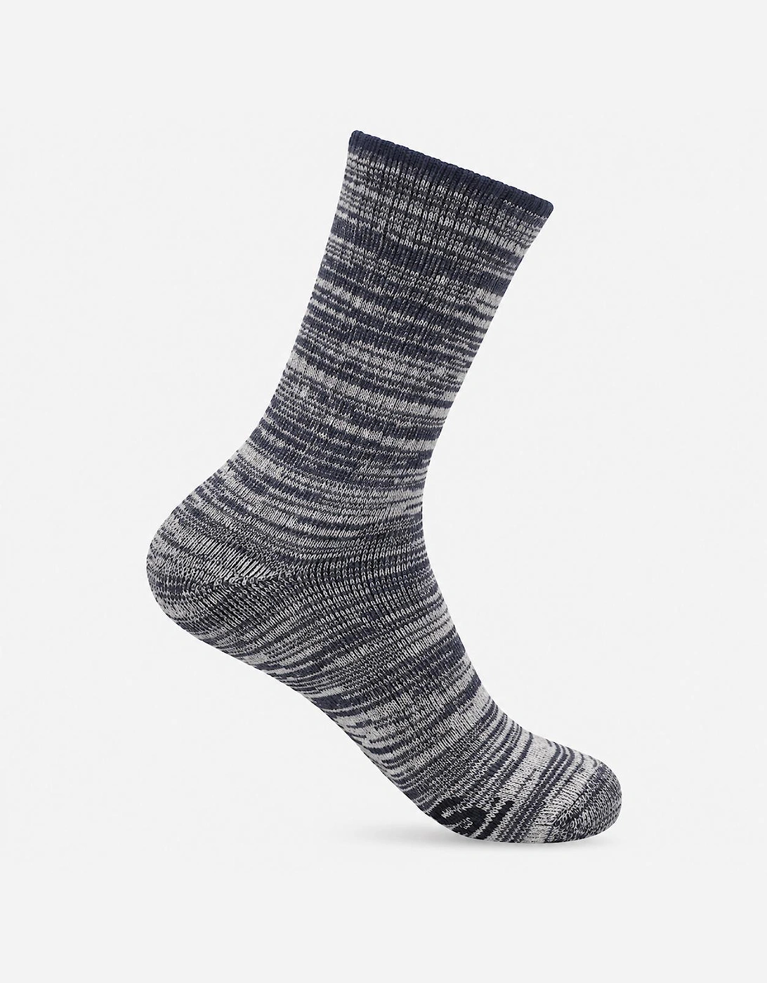 Totes Toasties TERRY SOCK WITH ARCH SUPPORT (TWIN PACK) Mens Crew Socks Grey / Navy Mix
