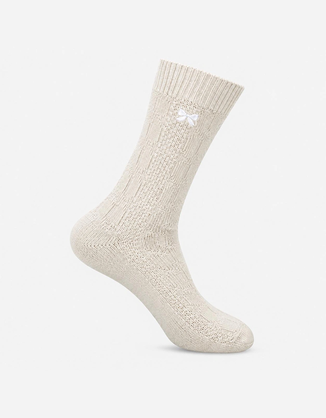 Totes Toasties SUPERSOFT ANKLE SOCKS WITH EMBROIDERY Womens Crew Socks Burgundy / Cream / Grey