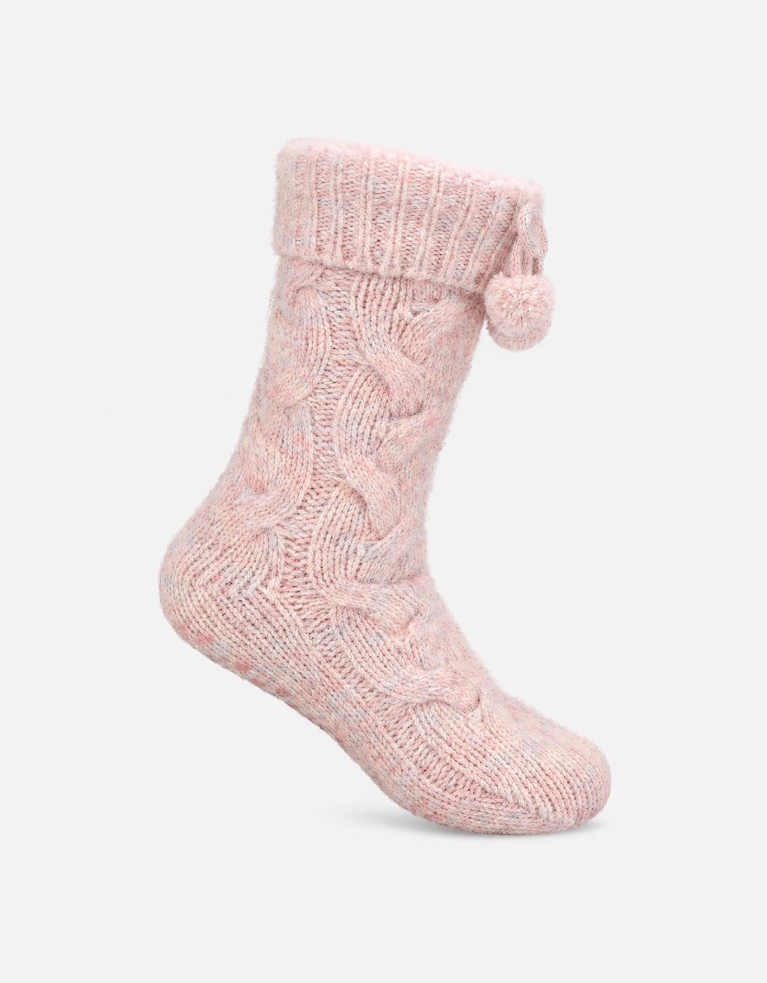 Totes Toasties PREMIUM CHUNKY KNIT SLIPPER SOCKS Womens Crew Socks Pink