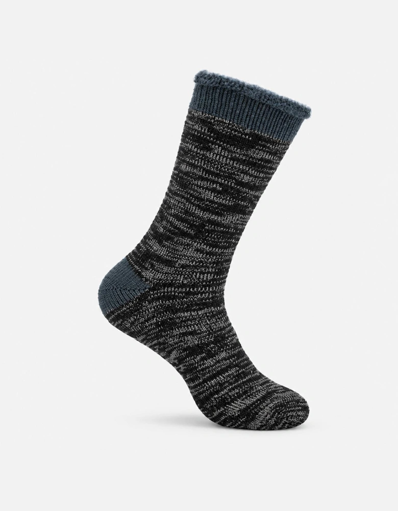 Totes Toasties 3.0 TOG BRUSHED INSIDE THERMAL LINED SOCKS (TWIN PACK) Mens Thermal Socks Black Twist