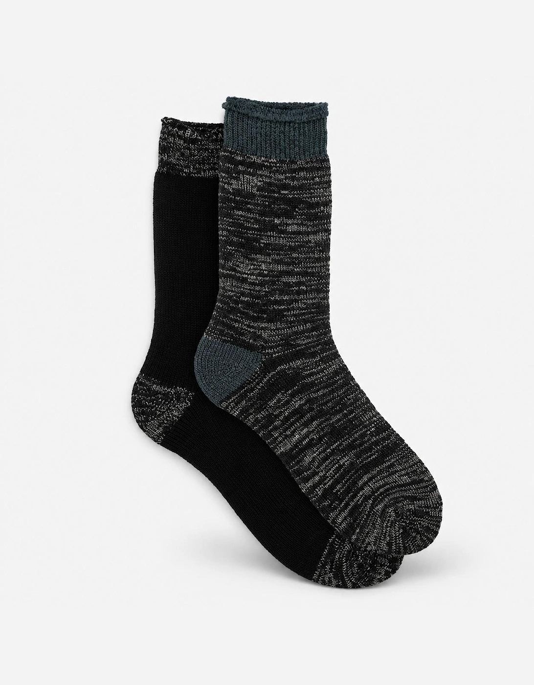 Totes Toasties 3.0 TOG BRUSHED INSIDE THERMAL LINED SOCKS (TWIN PACK) Mens Thermal Socks Black Twist