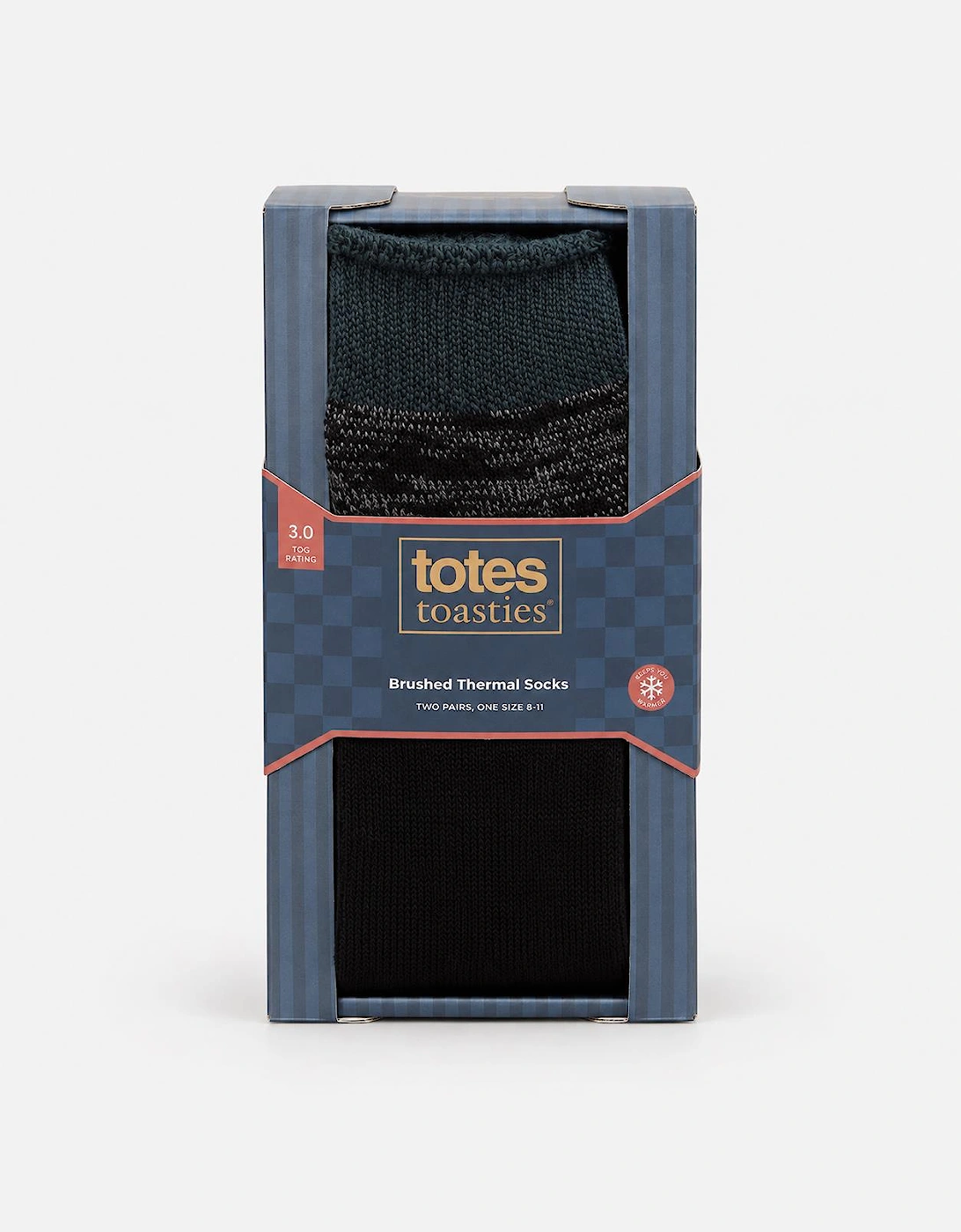 Totes Toasties 3.0 TOG BRUSHED INSIDE THERMAL LINED SOCKS (TWIN PACK) Mens Thermal Socks Black Twist