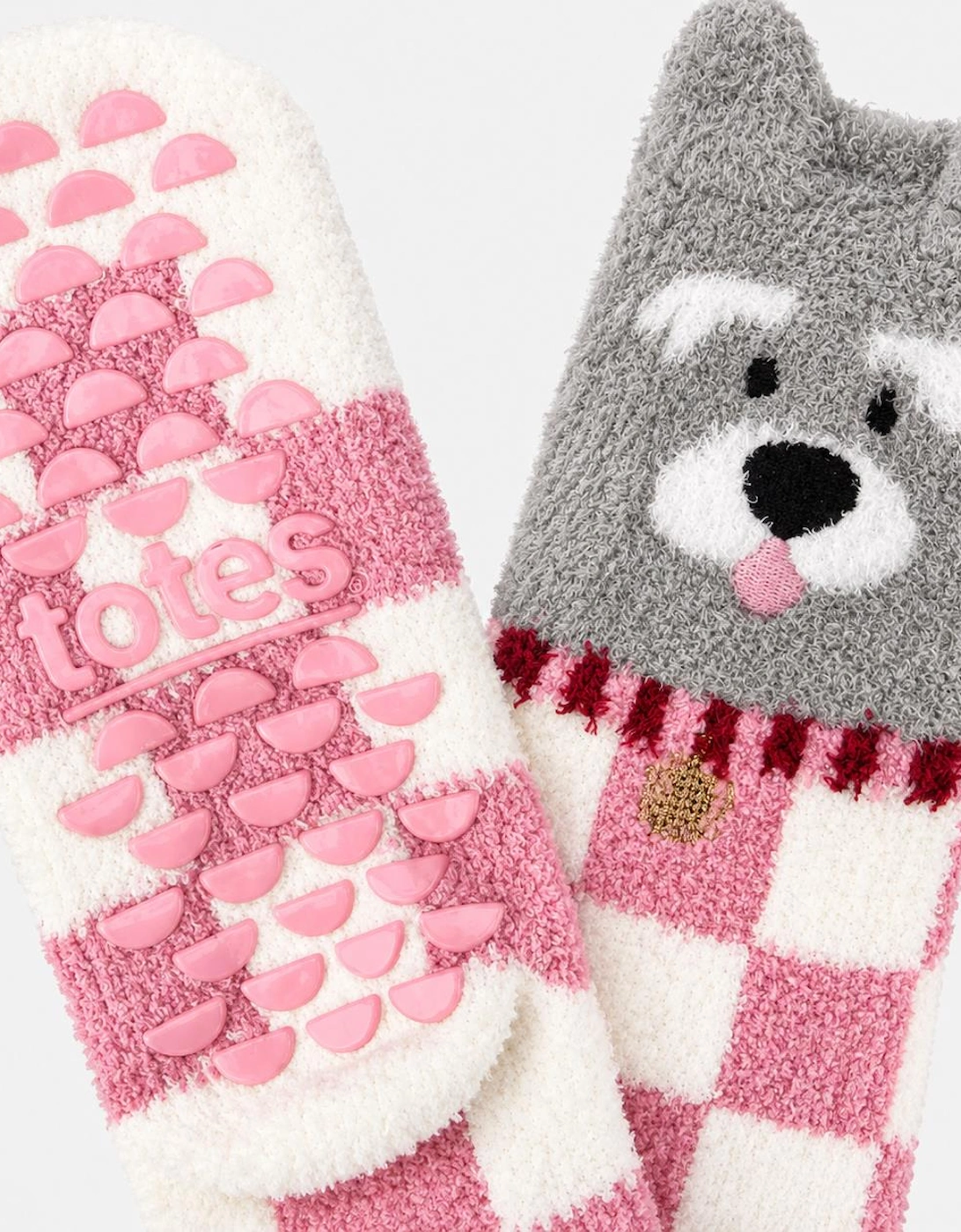 Totes Toasties NOVELTY SUPER SOFT SLIPPER SOCKS Womens Slipper Socks Dog