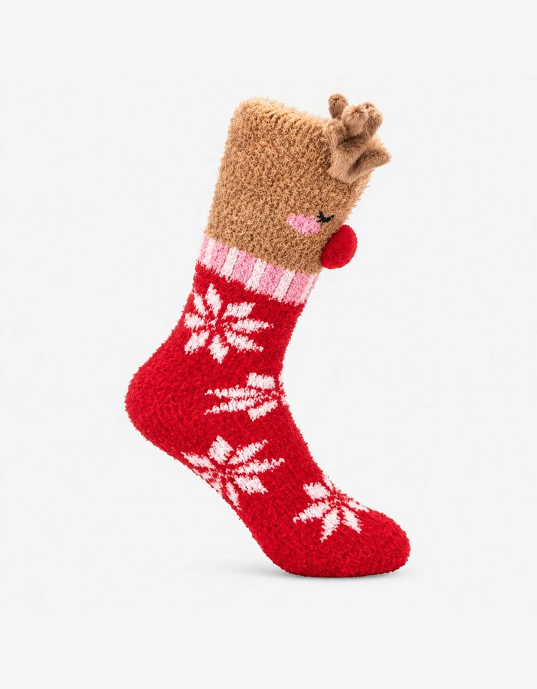 Totes Toasties NOVELTY SUPER SOFT SLIPPER SOCKS Womens Slipper Socks Reindeer