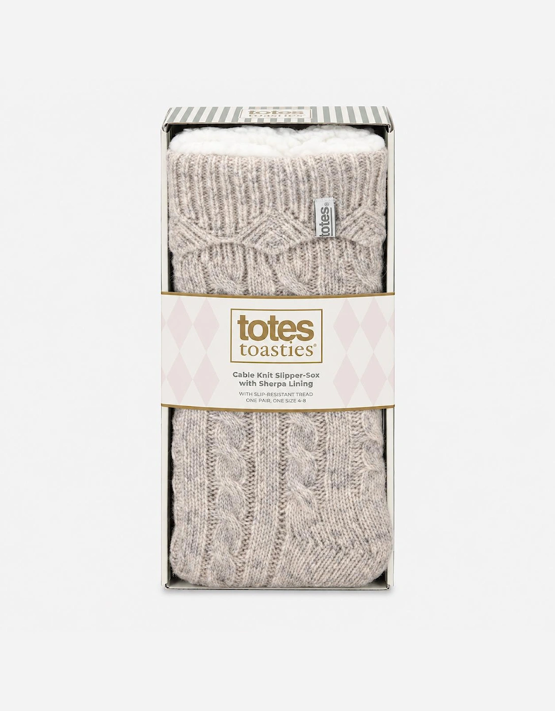 Totes Toasties TEXTURE SLIPPER SOCKS Womens Slipper Socks Oat