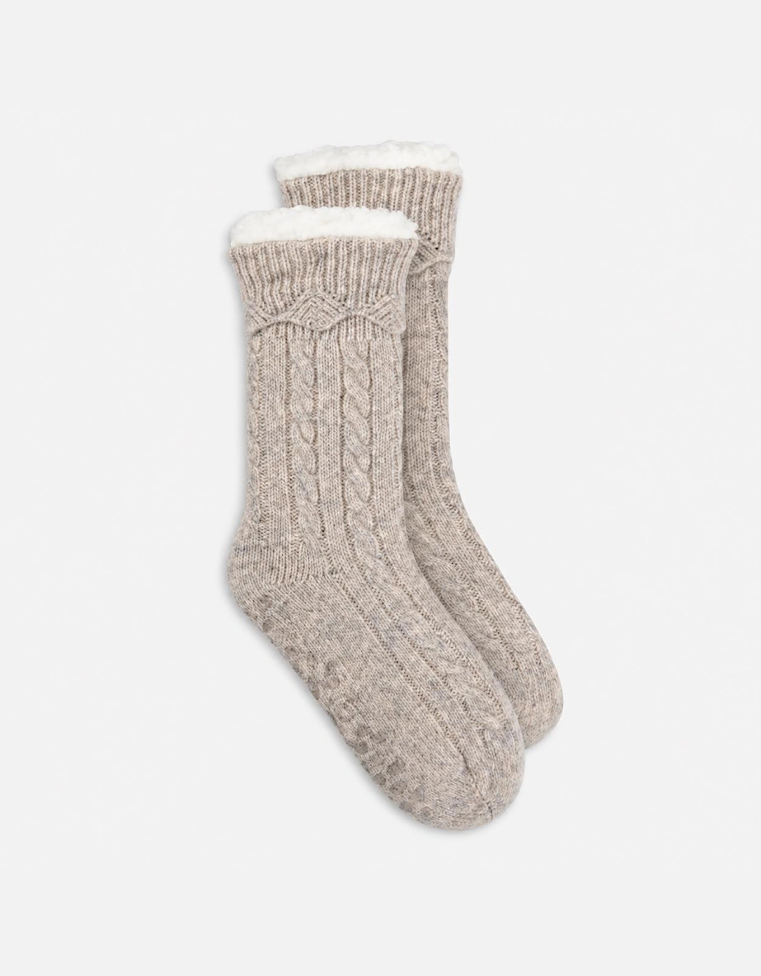 Totes Toasties TEXTURE SLIPPER SOCKS Womens Slipper Socks Oat