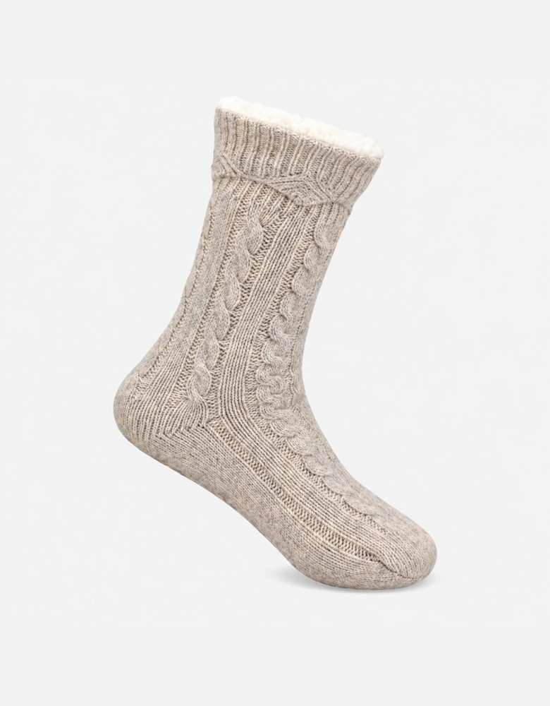 Totes Toasties TEXTURE SLIPPER SOCKS Womens Slipper Socks Oat