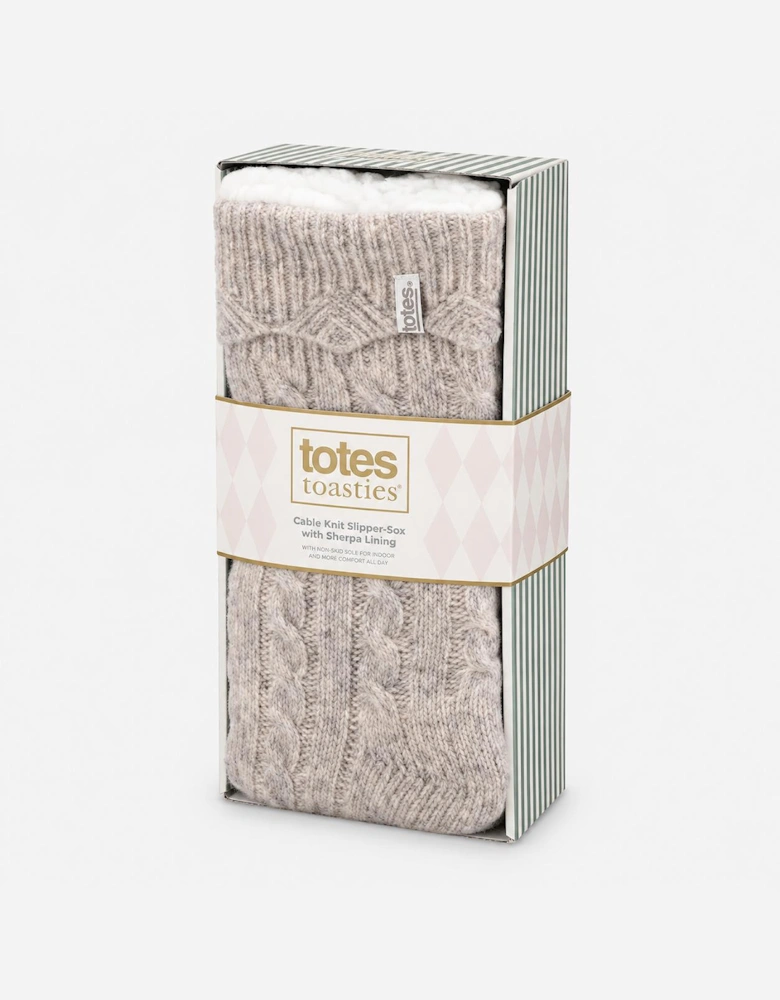 Totes Toasties TEXTURE SLIPPER SOCKS Womens Slipper Socks Oat