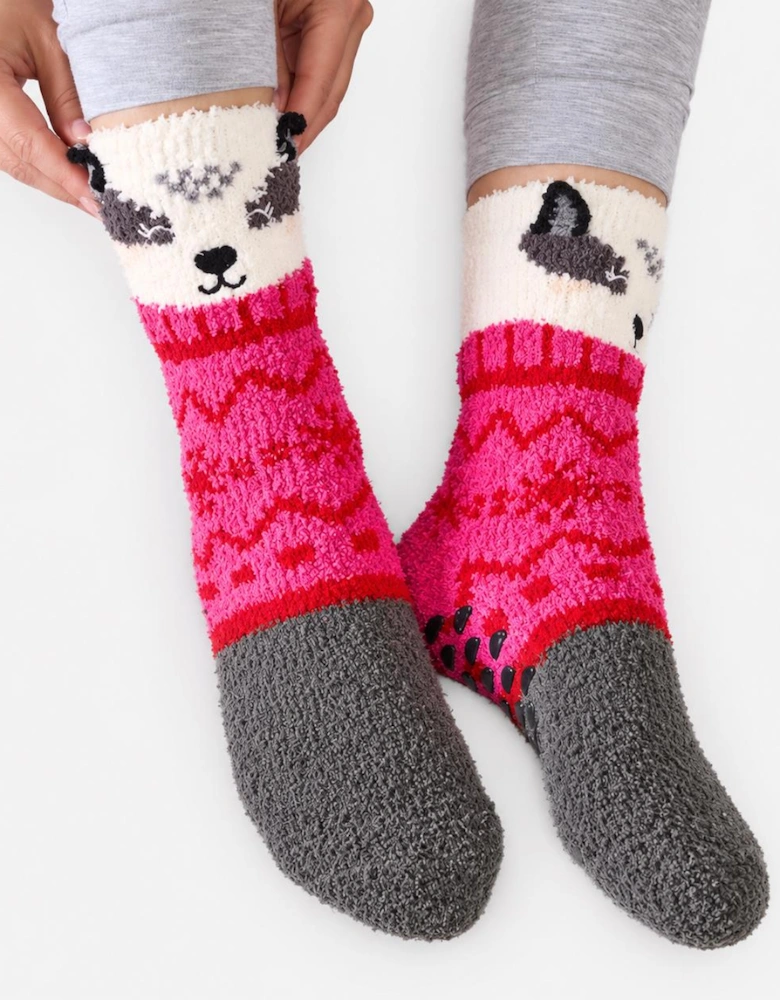Totes Toasties NOVELTY SUPER SOFT SLIPPER SOCKS Womens Slipper Socks Badger
