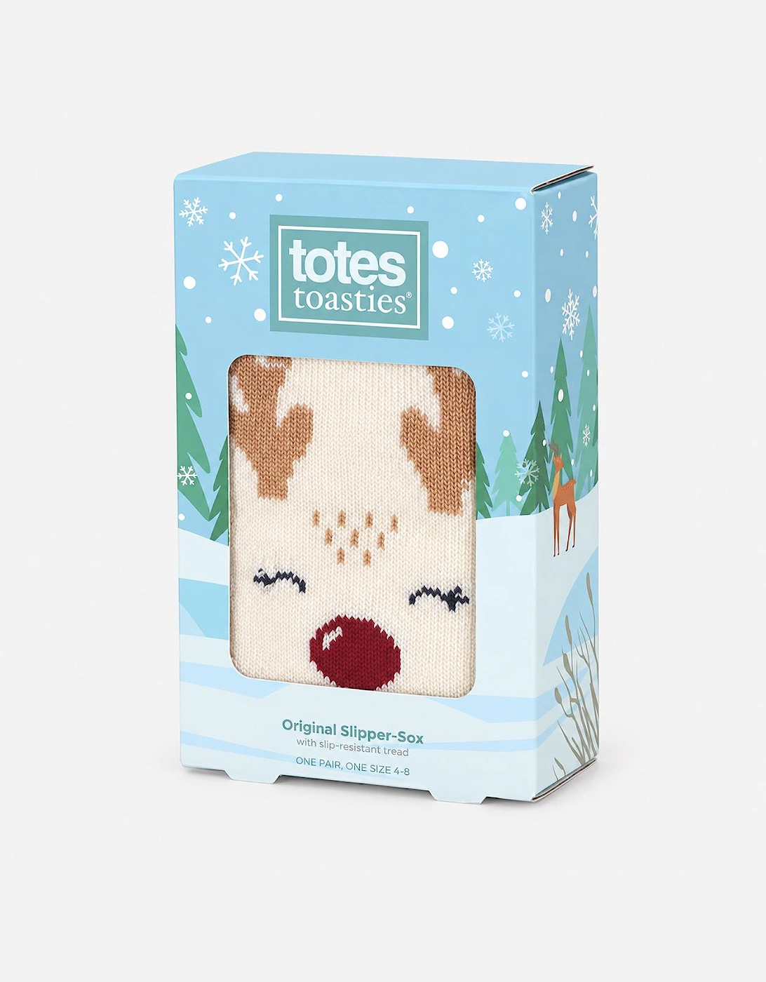 Totes Toasties SINGLE ORIGINAL SLIPPER SOCKS Womens Slipper Socks Reindeer