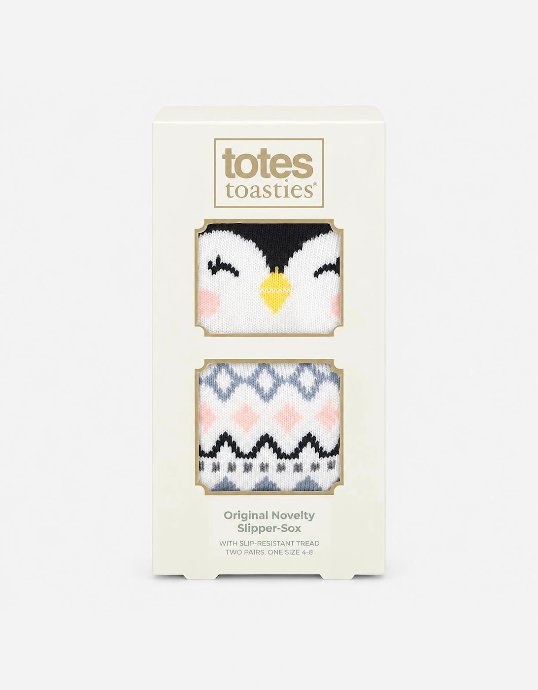 Totes Toasties ORIGINAL SLIPPER SOCKS (TWIN PACK) Womens Slipper Socks Penguin