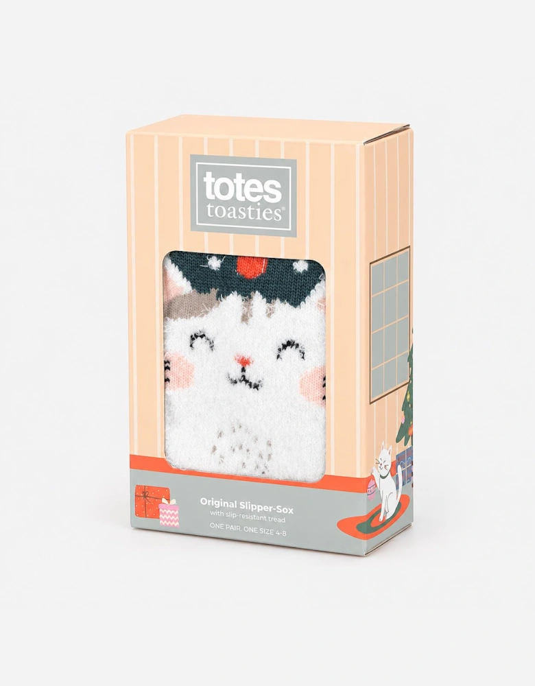 Totes Toasties SINGLE ORIGINAL SLIPPER SOCKS Womens Slipper Socks Cat