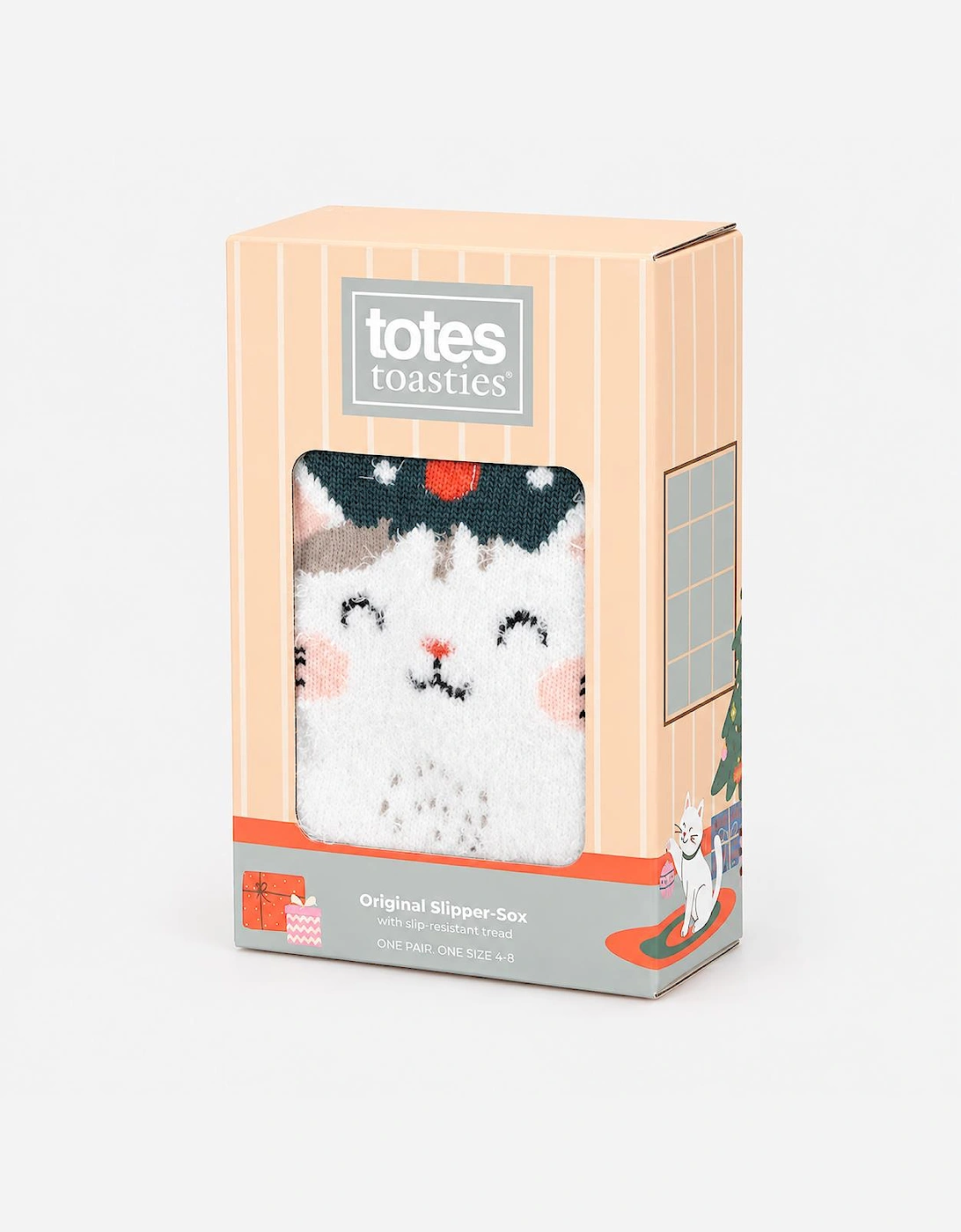 Totes Toasties SINGLE ORIGINAL SLIPPER SOCKS Womens Slipper Socks Cat
