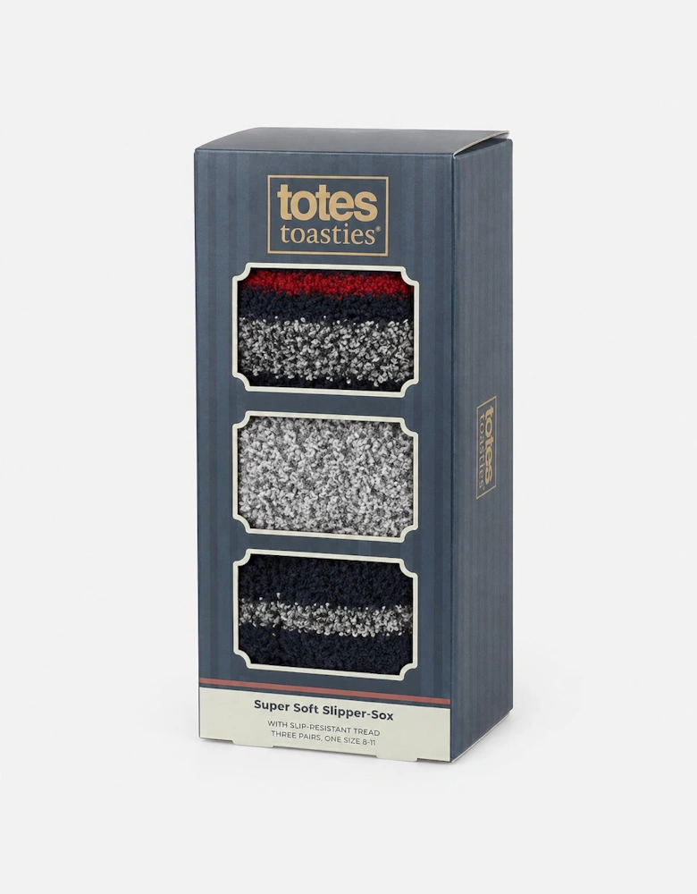 Totes Toasties 3PK SUPER SOFT COSY SOCKS Mens Crew Socks Navy