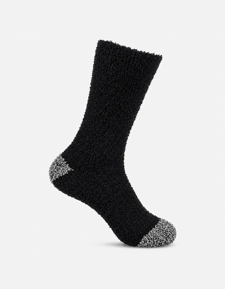 Totes Toasties SUPERSOFT TWIN PACK SLIPPER SOCKS Mens Slipper Socks Black / Grey