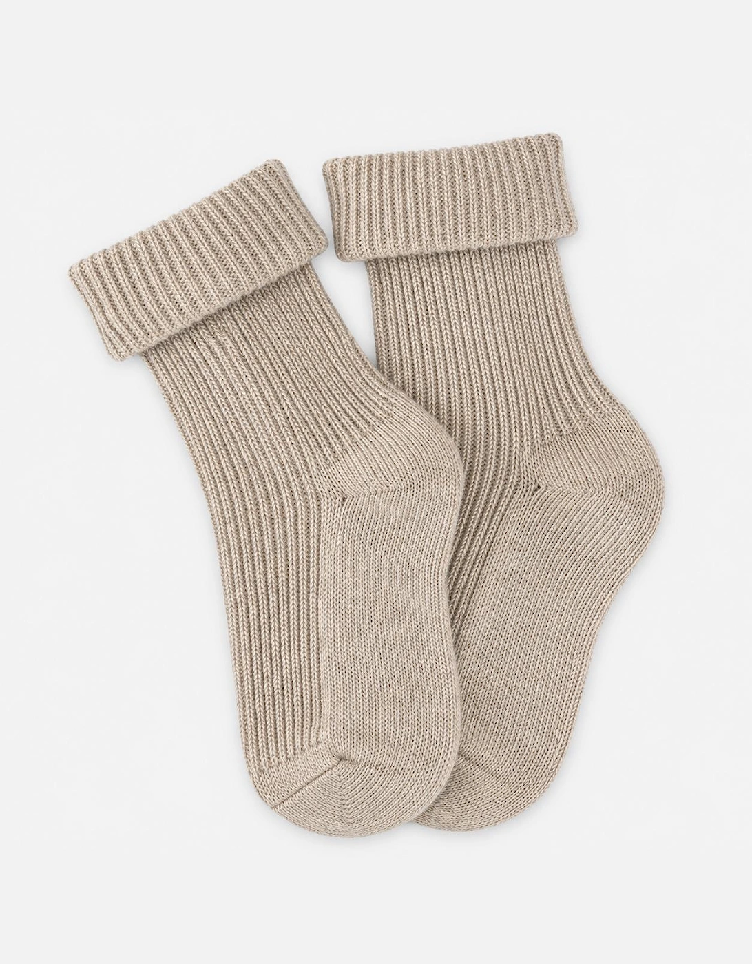 Totes Toasties 1PP CASHMERE TURN OVER TOP SOCKS Womens Ankle Socks Oat