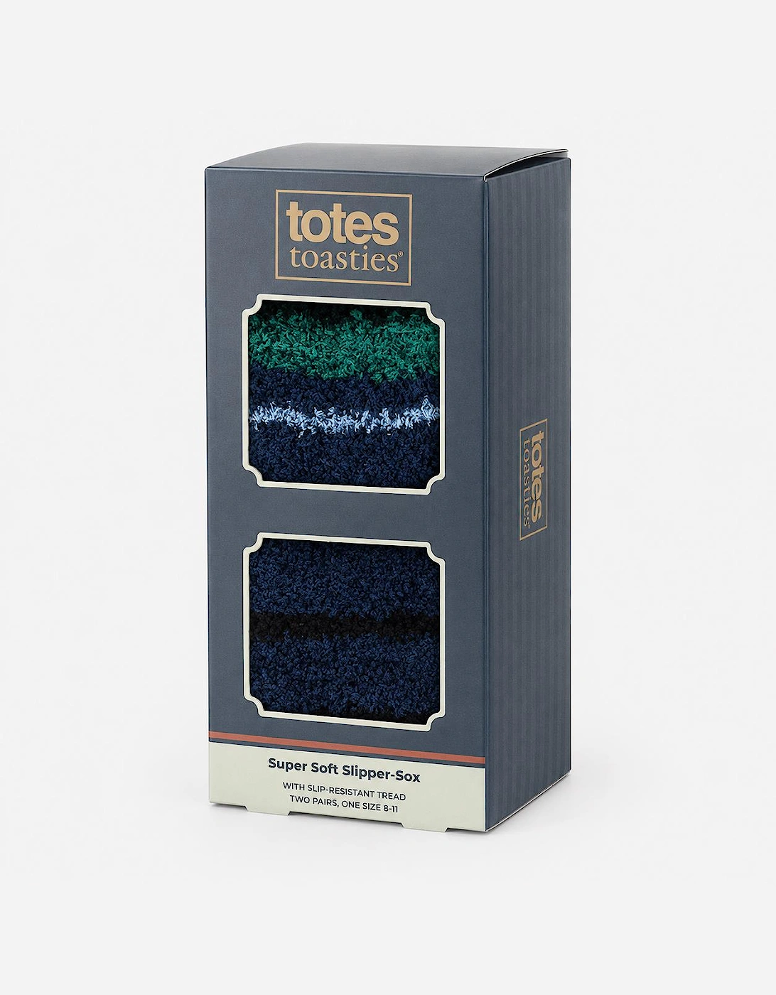 Totes Toasties SUPERSOFT TWIN PACK SLIPPER SOCKS Mens Slipper Socks Blue / Teal Mix