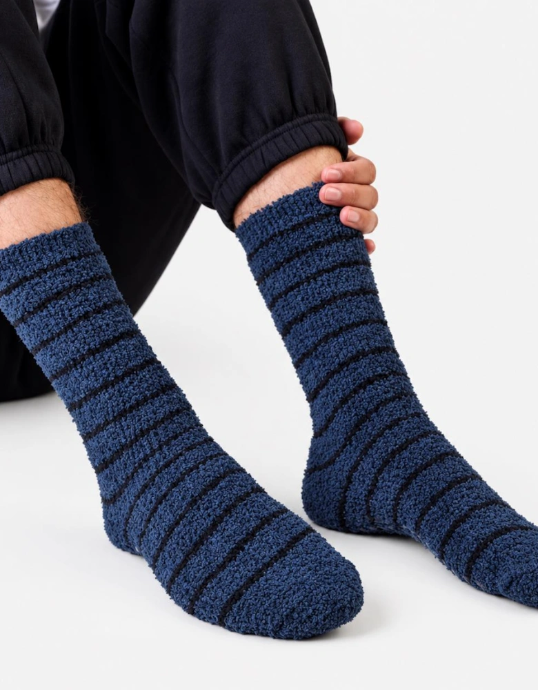 Totes Toasties SUPERSOFT TWIN PACK SLIPPER SOCKS Mens Slipper Socks Blue / Teal Mix