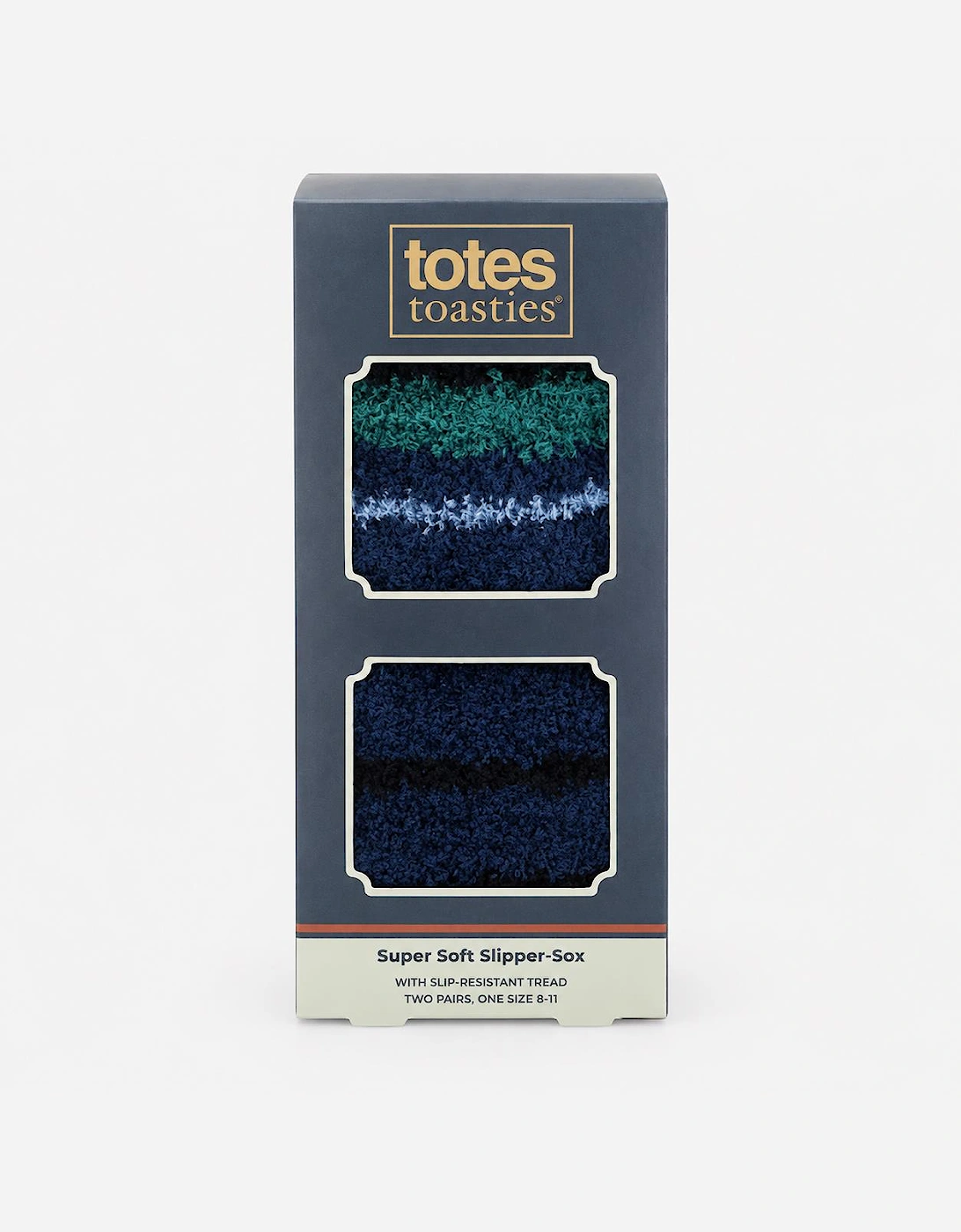 Totes Toasties SUPERSOFT TWIN PACK SLIPPER SOCKS Mens Slipper Socks Blue / Teal Mix