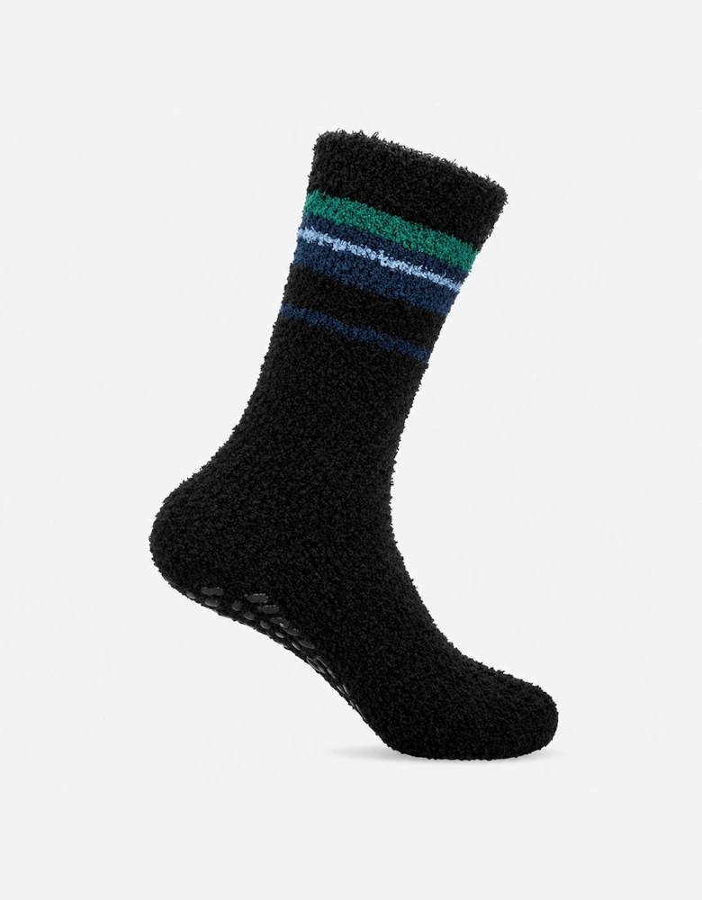 Totes Toasties SUPERSOFT TWIN PACK SLIPPER SOCKS Mens Slipper Socks Blue / Teal Mix