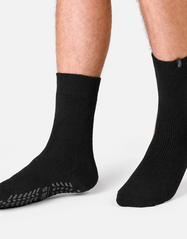 Totes Toasties THERMAL BRUSHED ORIGINAL SLIPPER SOCKS Mens Slipper Socks Black