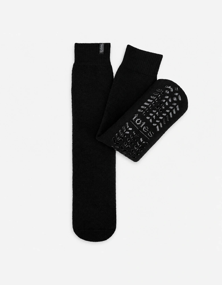 Totes Toasties THERMAL BRUSHED ORIGINAL SLIPPER SOCKS Mens Slipper Socks Black