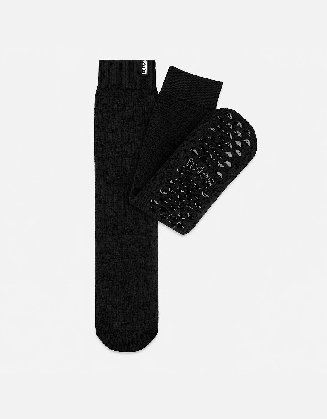 Totes Toasties THERMAL BRUSHED ORIGINAL SLIPPER SOCKS Womens Slipper Socks Black