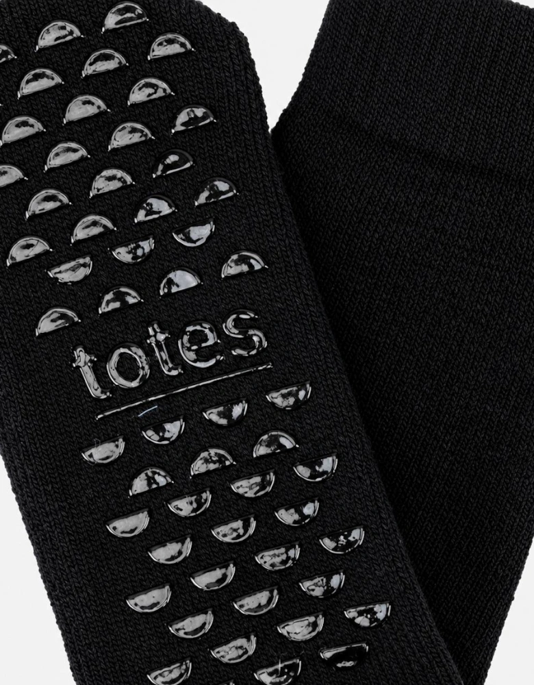Totes Toasties THERMAL BRUSHED ORIGINAL SLIPPER SOCKS Womens Slipper Socks Black