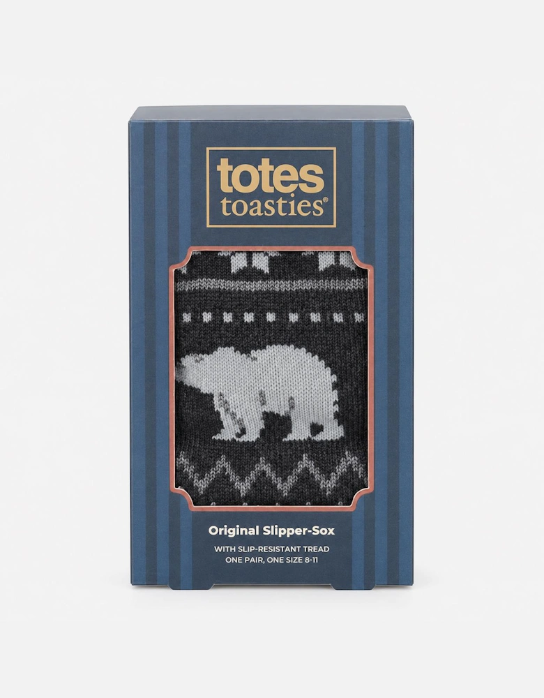 Totes Toasties ORIGINAL SLIPPER SOCKS Mens Slipper Socks Polar Bear