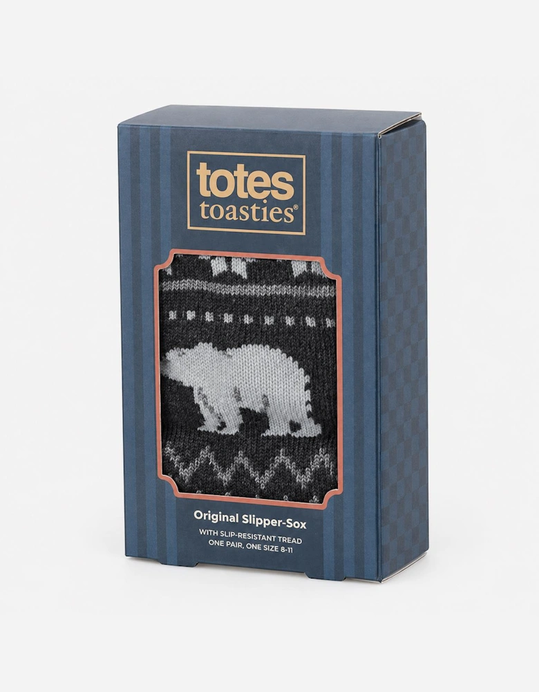 Totes Toasties ORIGINAL SLIPPER SOCKS Mens Slipper Socks Polar Bear