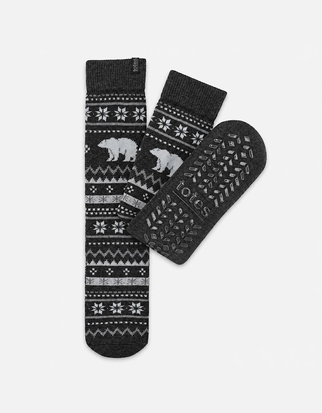 Totes Toasties ORIGINAL SLIPPER SOCKS Mens Slipper Socks Polar Bear