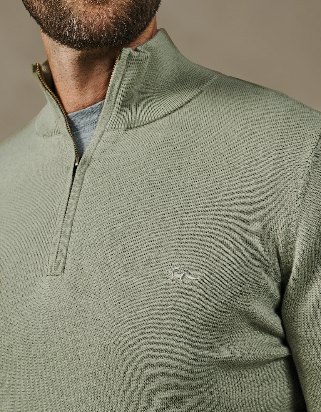Daw Cotton Zip Neck