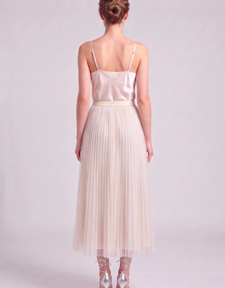 Tulle Swarovski Skirt Cream