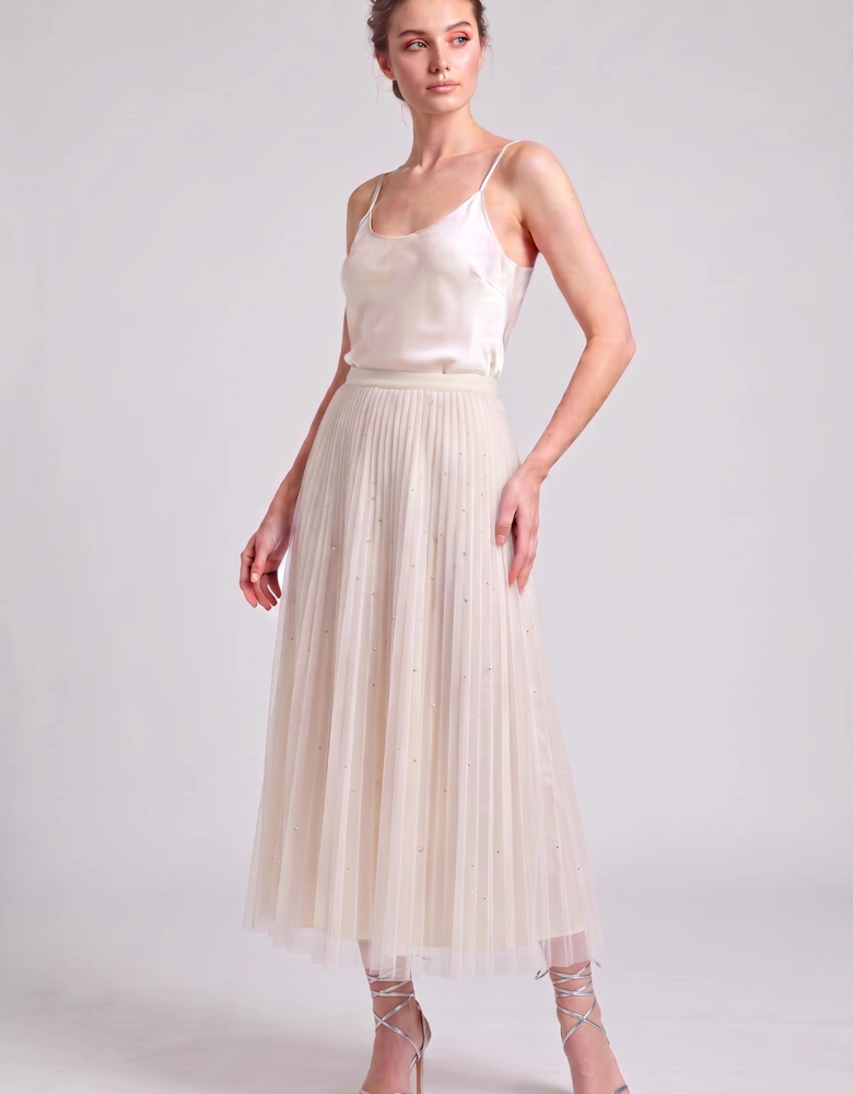 Tulle Swarovski Skirt Cream