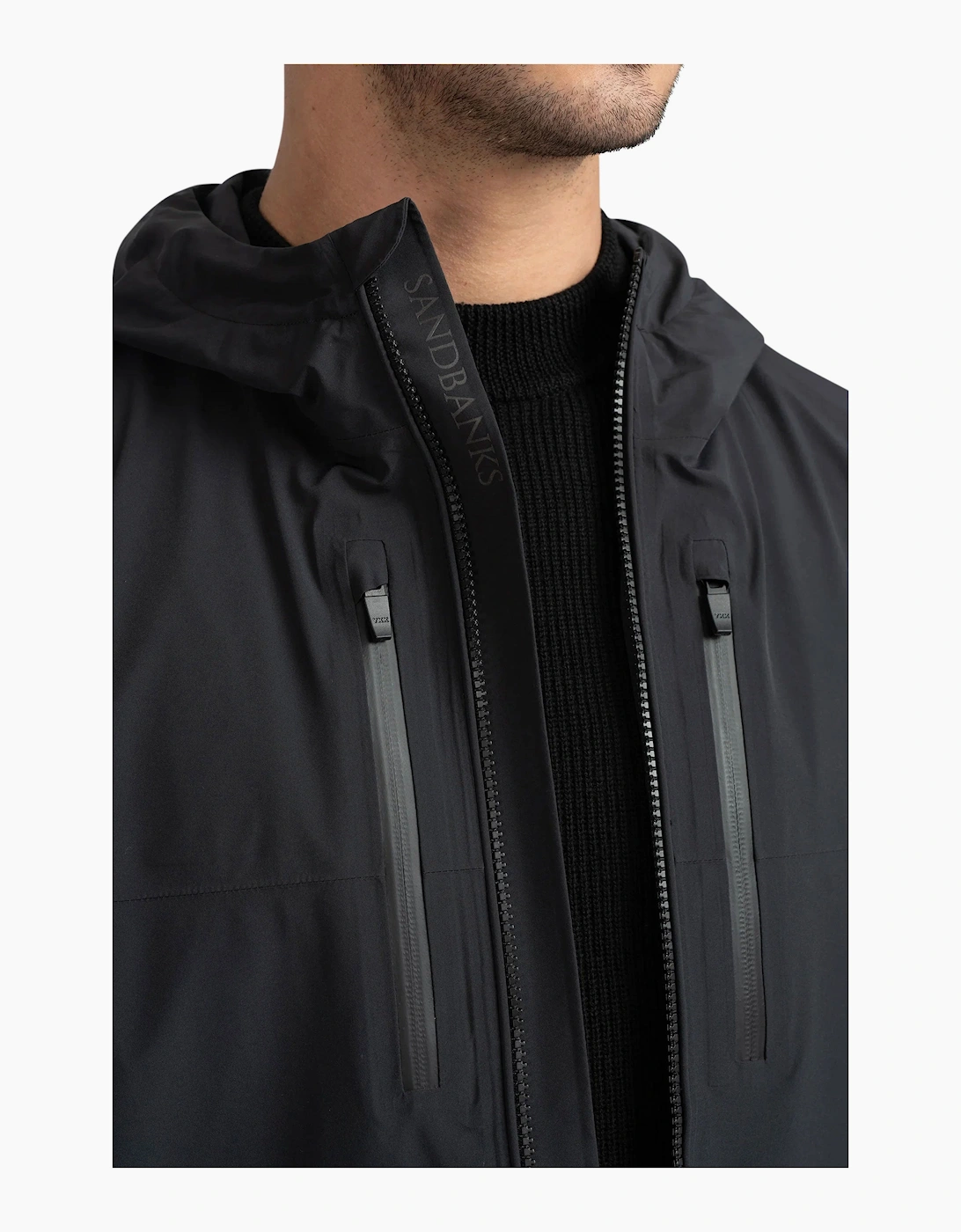SANDBANKS STORM SHELL WATERPROOF JACKET BLACK