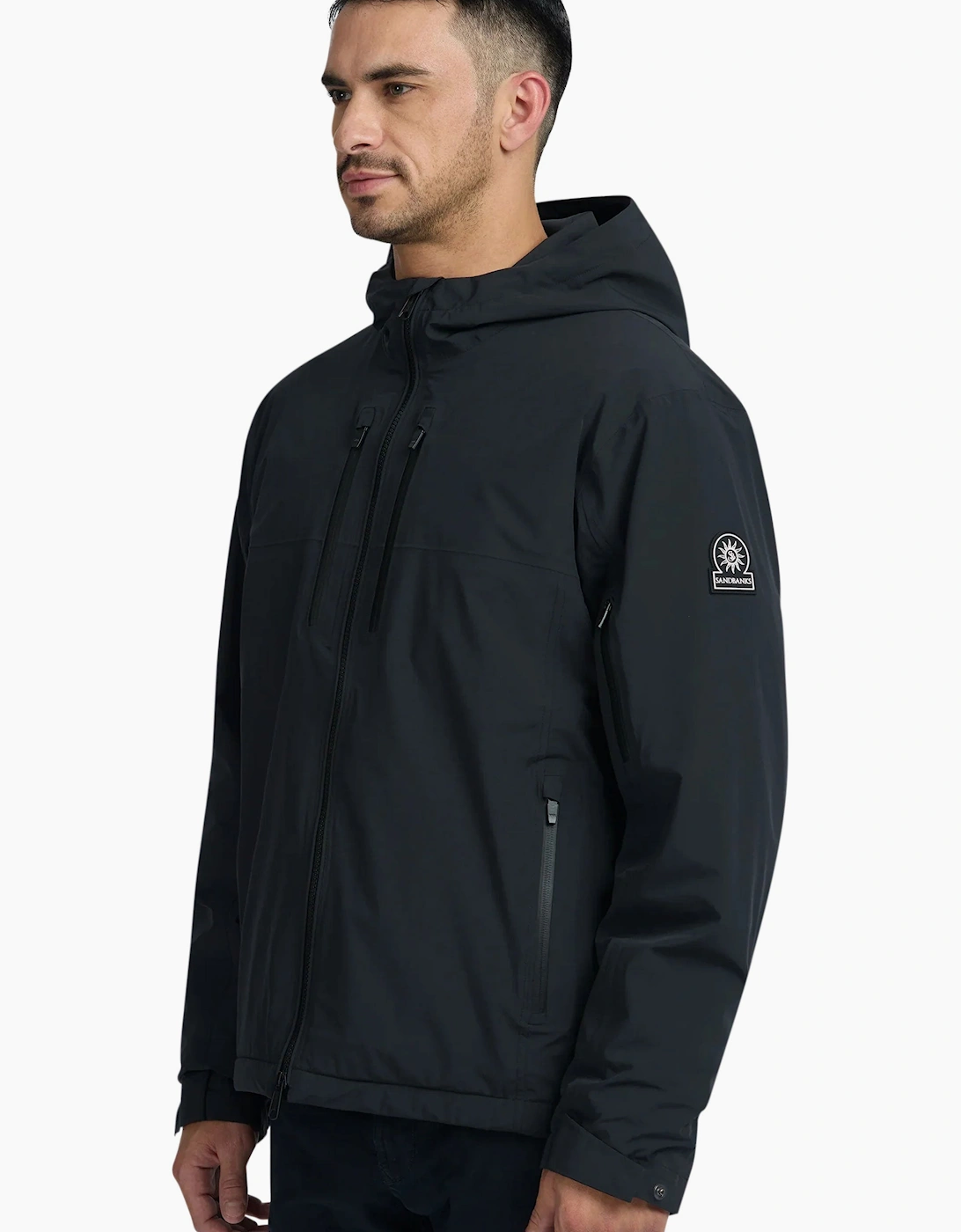 SANDBANKS STORM SHELL WATERPROOF JACKET BLACK