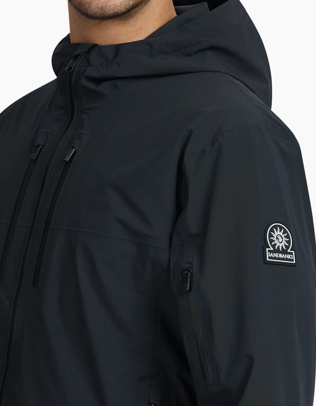 SANDBANKS STORM SHELL WATERPROOF JACKET BLACK