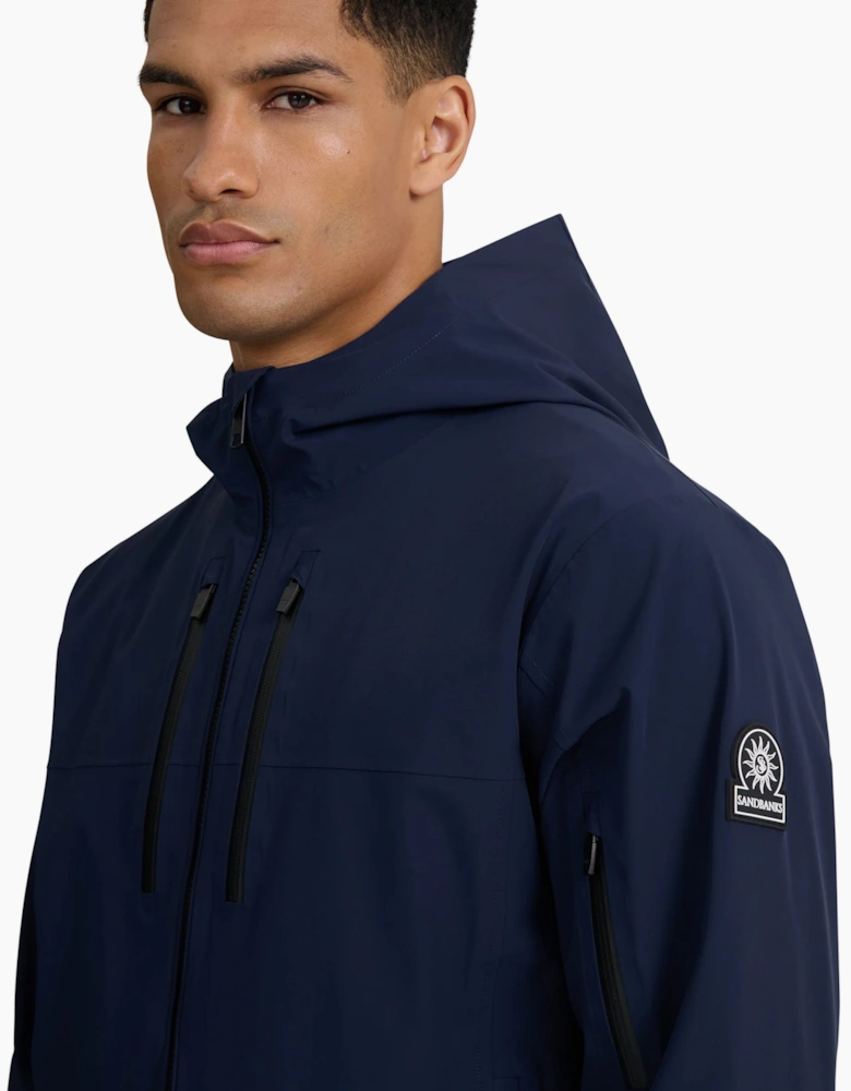 SANDBANKS STORM SHELL WATERPROOF JACKET NAVY