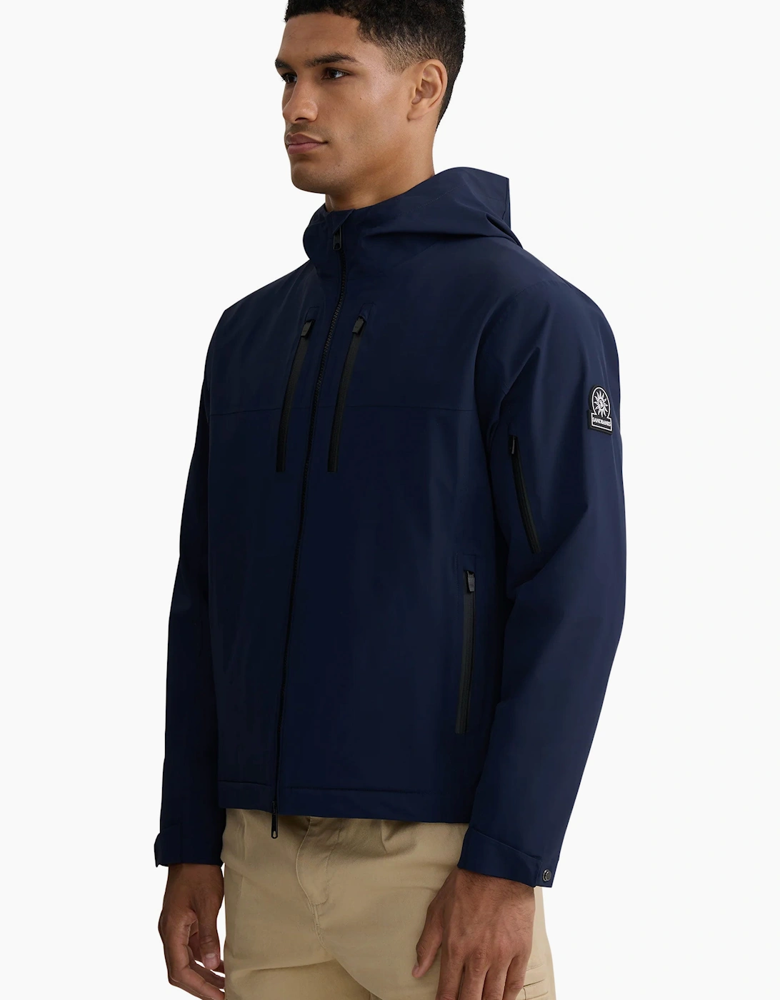 SANDBANKS STORM SHELL WATERPROOF JACKET NAVY