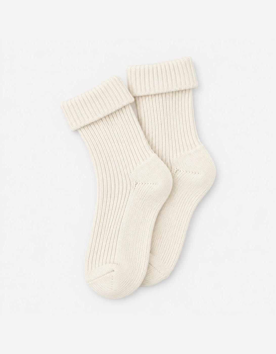 Totes Toasties 1PP CASHMERE TURN OVER TOP SOCKS Womens Ankle Socks Cream