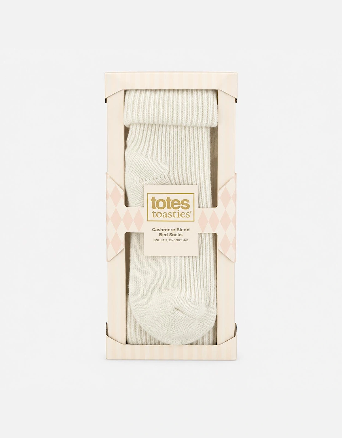 Totes Toasties 1PP CASHMERE TURN OVER TOP SOCKS Womens Ankle Socks Cream