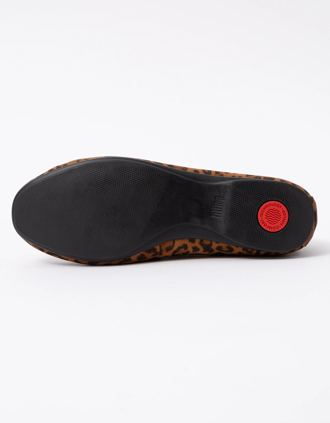 FitFlop Delicato Womens Suede Leopard Loafers - Tan/Black E76