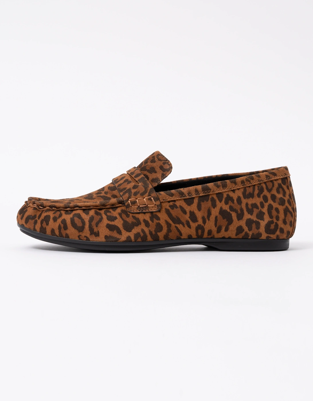 FitFlop Delicato Womens Suede Leopard Loafers - Tan/Black E76