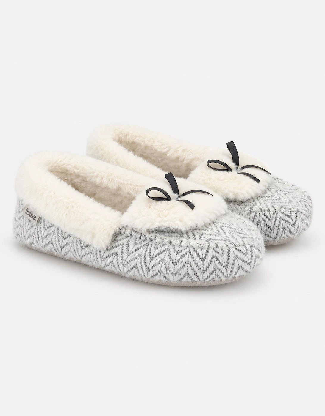Totes Toasties SPARKLE MOCCASIN SLIPPERS Womens Moccasins Cream Multi