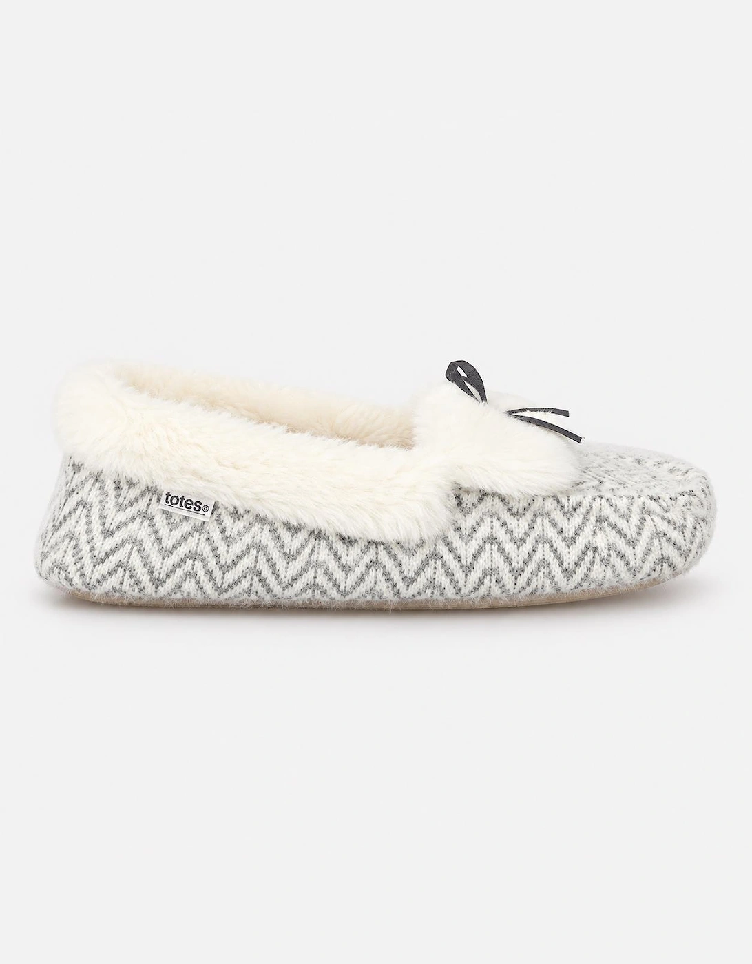 Totes Toasties SPARKLE MOCCASIN SLIPPERS Womens Moccasins Cream Multi