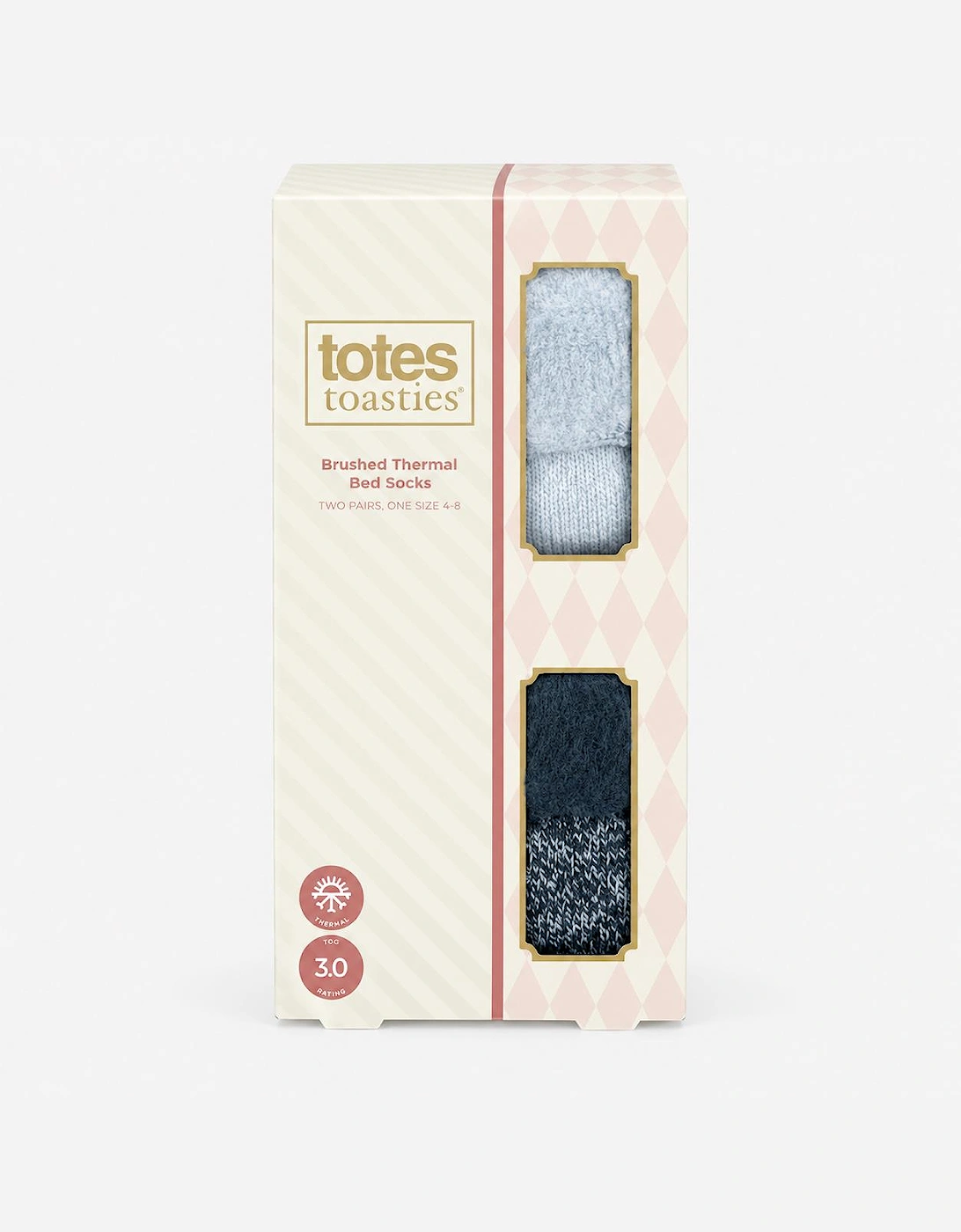 Totes Toasties PREMIUM BRUSHED THERMAL BED SOCK (TWIN PACK) Womens Bed Socks Denim / Blue