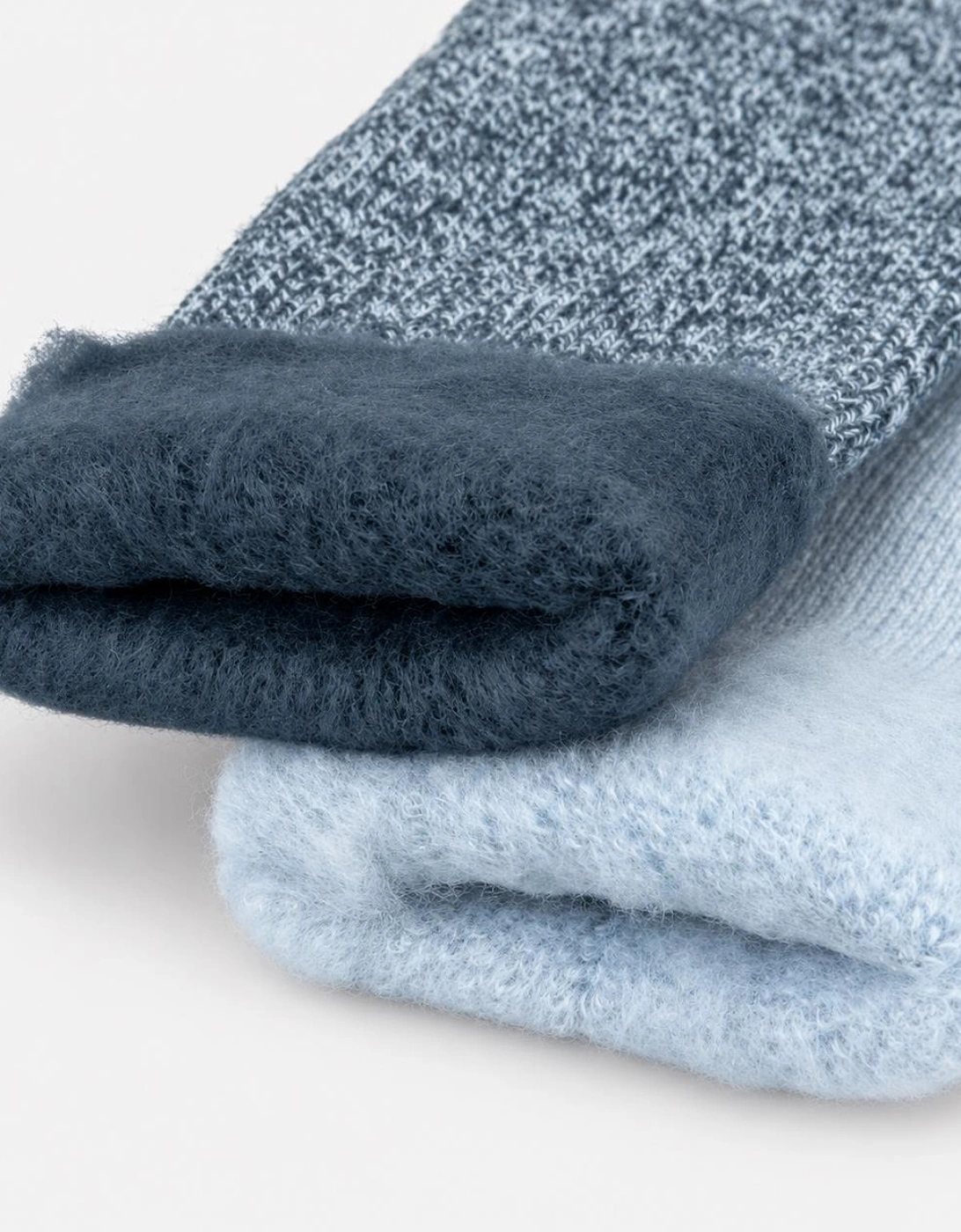 Totes Toasties PREMIUM BRUSHED THERMAL BED SOCK (TWIN PACK) Womens Bed Socks Denim / Blue