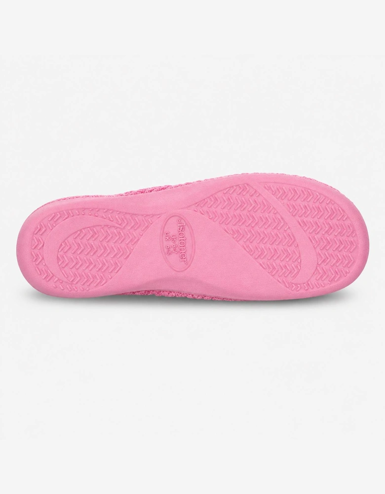 Totes Isotoner POPCORN TERRY MULE SLIPPERS Womens Mules Pink